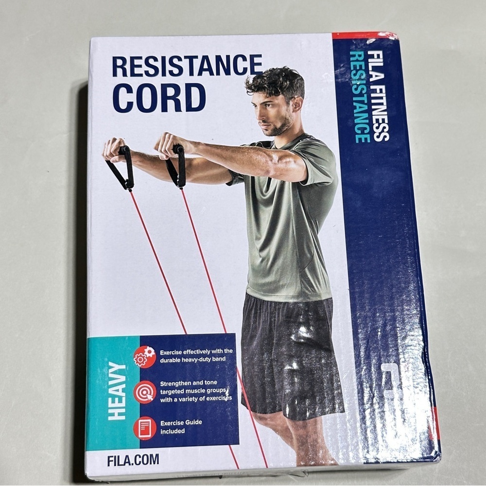 👉 FILA Heavy Resistance Cord Band – Total Body Workout with Handles & Guide